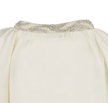 Load image into Gallery viewer, High Neck Feathered Kaftan In Ivory