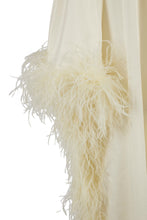 Load image into Gallery viewer, High Neck Feathered Kaftan In Ivory