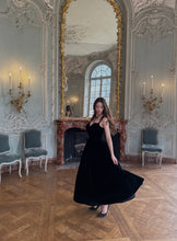 Load image into Gallery viewer, Velvet Midi Gown With Lace Accent