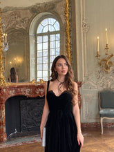 Load image into Gallery viewer, Velvet Midi Gown With Lace Accent