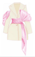 Load image into Gallery viewer, Bow Blazer Dress With Contrast Pink Detail