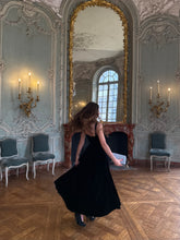 Load image into Gallery viewer, Velvet Midi Gown With Lace Accent
