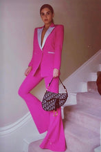 Load image into Gallery viewer, Double breasted blazer and flare trousers in pink 
