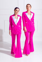 Load image into Gallery viewer, double breasted blazer and flare trousers in pink
