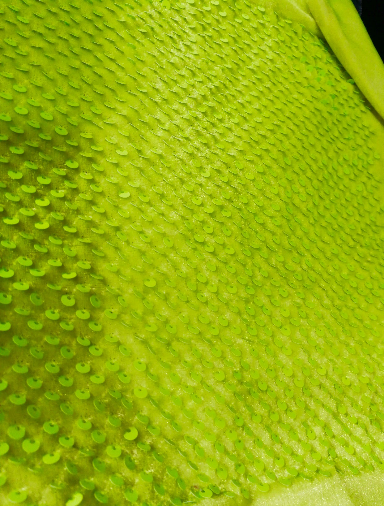 Long Sleeve Wrap Dress In Lime Green Sequin Velvet Long Sleeve Wrap Dress In Lime Green Sequin Velvet