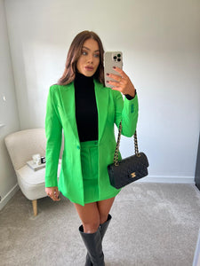 parakeet green tailored blazer