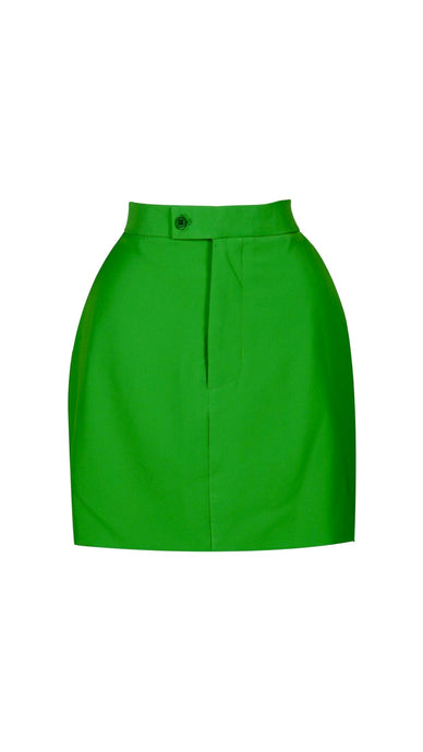 parakeet green tailored mini skirt